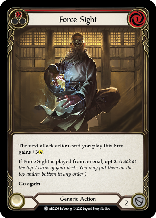 Force Sight (Red) [U-ARC206] (Arcane Rising Unlimited)  Unlimited Rainbow Foil | Boutique FDB TCG