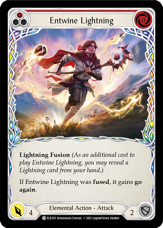 Entwine Lightning (Red) [ELE100] (Tales of Aria)  1st Edition Rainbow Foil | Boutique FDB TCG