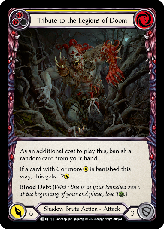 Tribute to the Legions of Doom (Yellow) [DTD131] (Dusk Till Dawn)  Rainbow Foil | Boutique FDB TCG