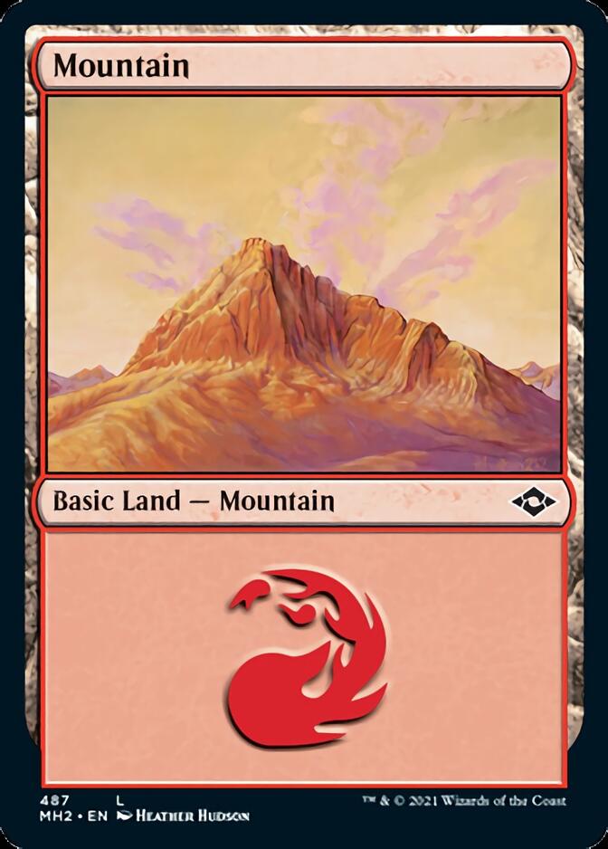 Mountain (487) (Foil Etched) [Modern Horizons 2] | Boutique FDB TCG