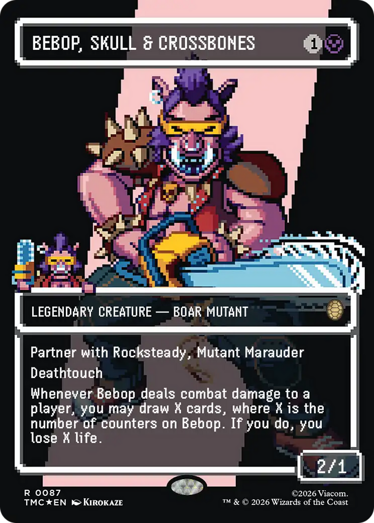 Bebop, Skull & Crossbones (Borderless) (Surge Foil) [Teenage Mutant Ninja Turtles Commander] | Boutique FDB TCG