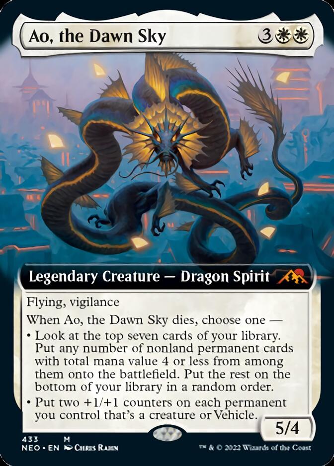 Ao, the Dawn Sky (Extended Art) [Kamigawa: Neon Dynasty] | Boutique FDB TCG