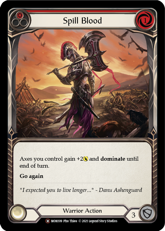 Spill Blood [U-MON109-RF] (Monarch Unlimited)  Unlimited Rainbow Foil | Boutique FDB TCG