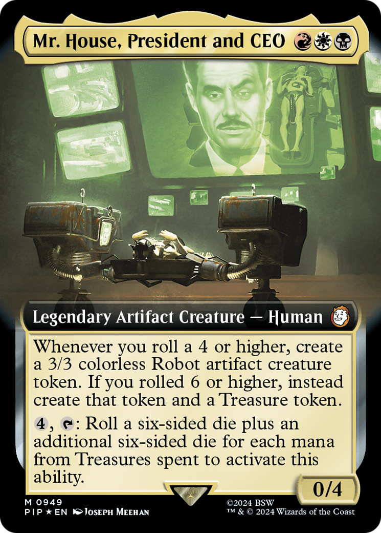 Mr. House, President and CEO (Extended Art) (Surge Foil) [Fallout] | Boutique FDB TCG