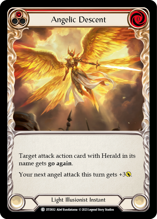 Angelic Descent (Red) [DTD032] (Dusk Till Dawn)  Rainbow Foil | Boutique FDB TCG