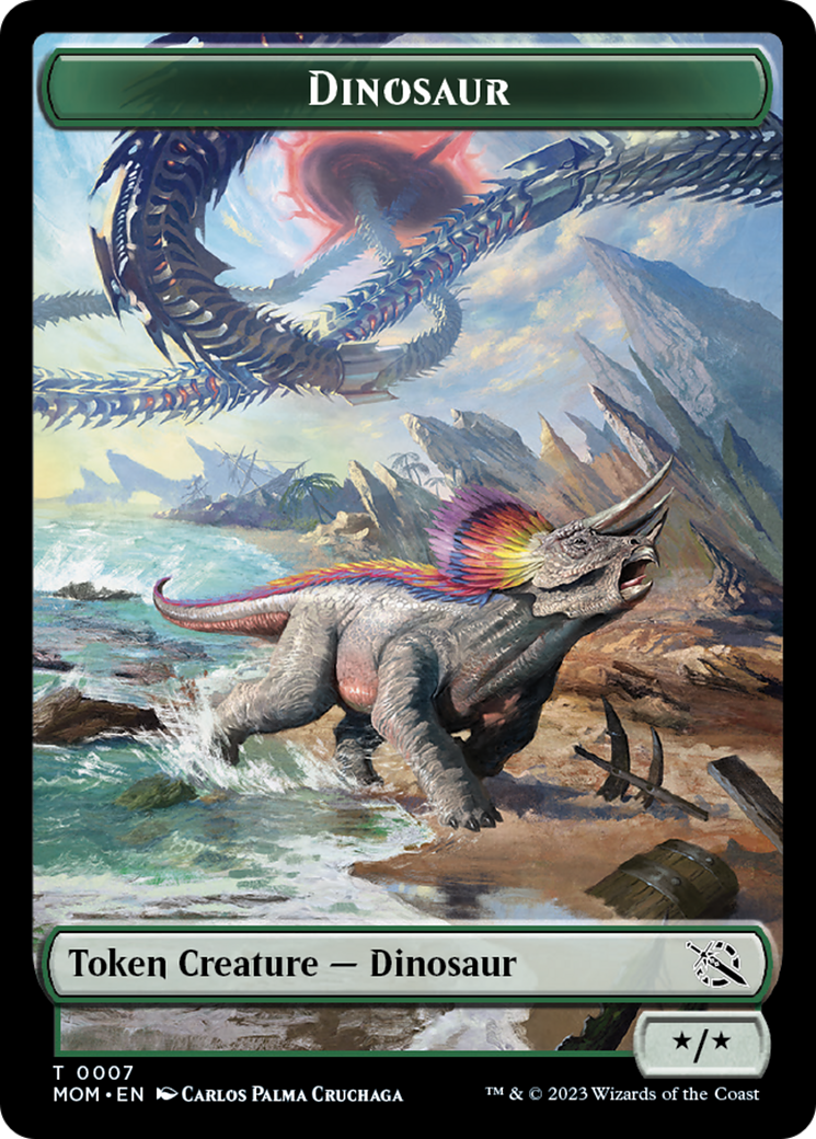 Treasure (21) // Dinosaur Double-Sided Token [March of the Machine Tokens] | Boutique FDB TCG