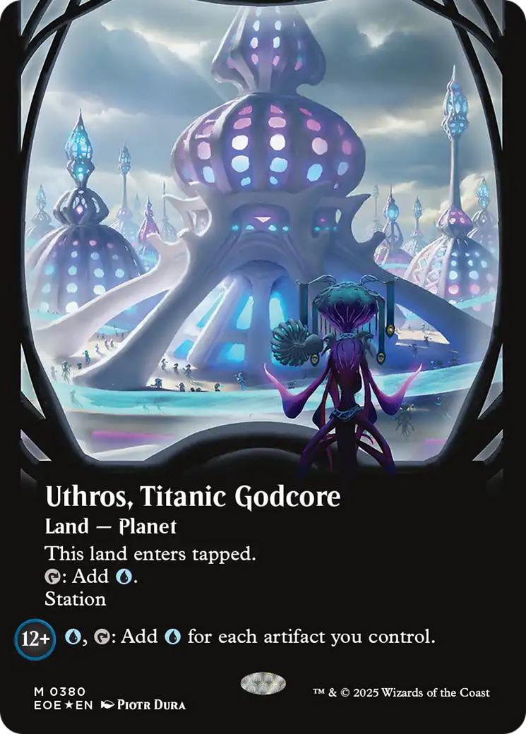 Uthros, Titanic Godcore (Borderless) (Galaxy Foil) [Edge of Eternities] | Boutique FDB TCG