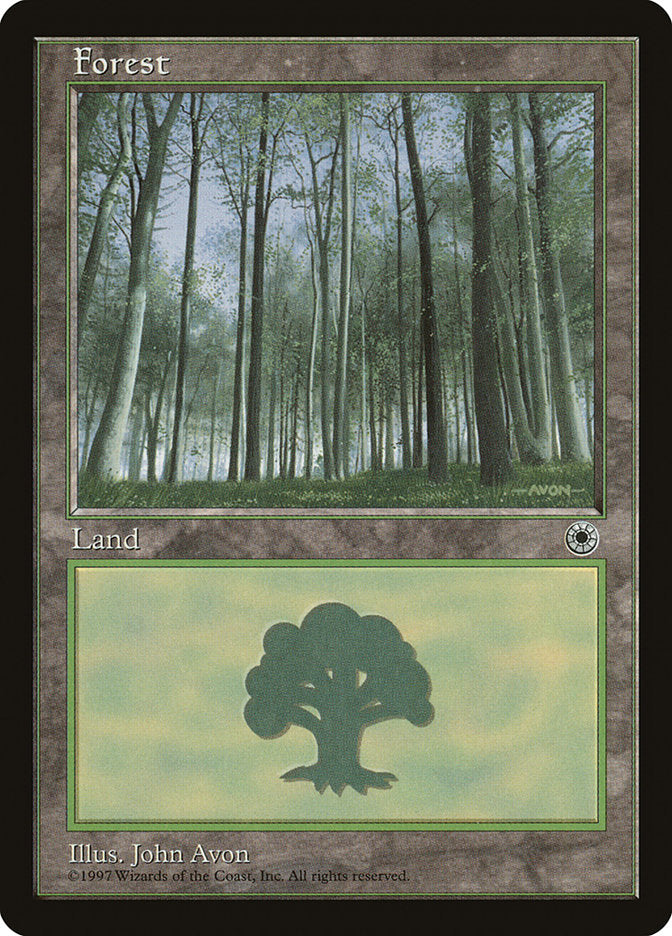 Forest (Green Signature with White Bark Trees) [Portal] | Boutique FDB TCG