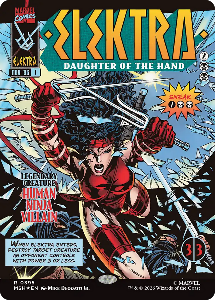 Elektra, Daughter of the Hand (Borderless) (395) [Marvel Super Heroes] | Boutique FDB TCG