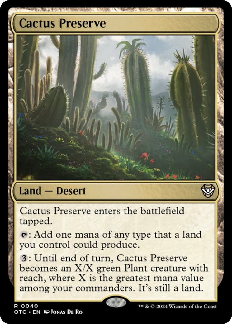 Cactus Preserve [Outlaws of Thunder Junction Commander] | Boutique FDB TCG