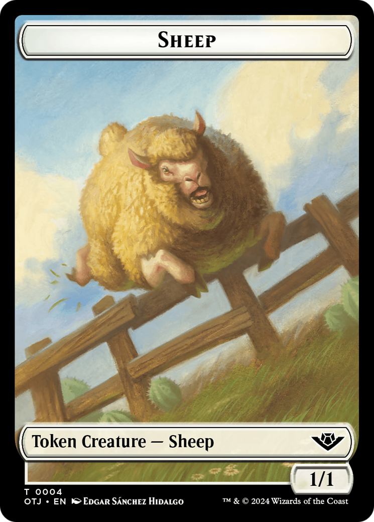 Treasure // Sheep Double-Sided Token [Outlaws of Thunder Junction Tokens] | Boutique FDB TCG