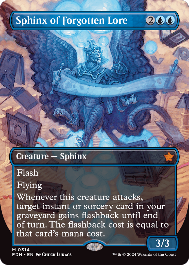 Sphinx of Forgotten Lore (Borderless) [Foundations] | Boutique FDB TCG