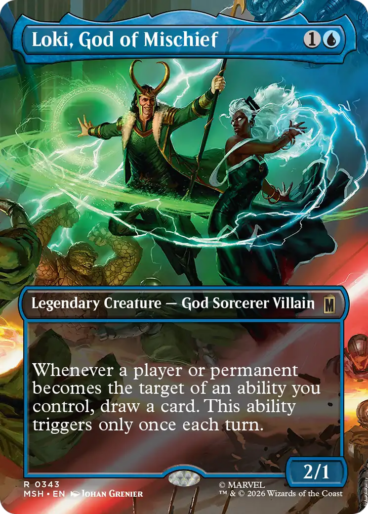 Loki, God of Mischief (Borderless) [Marvel Super Heroes] | Boutique FDB TCG