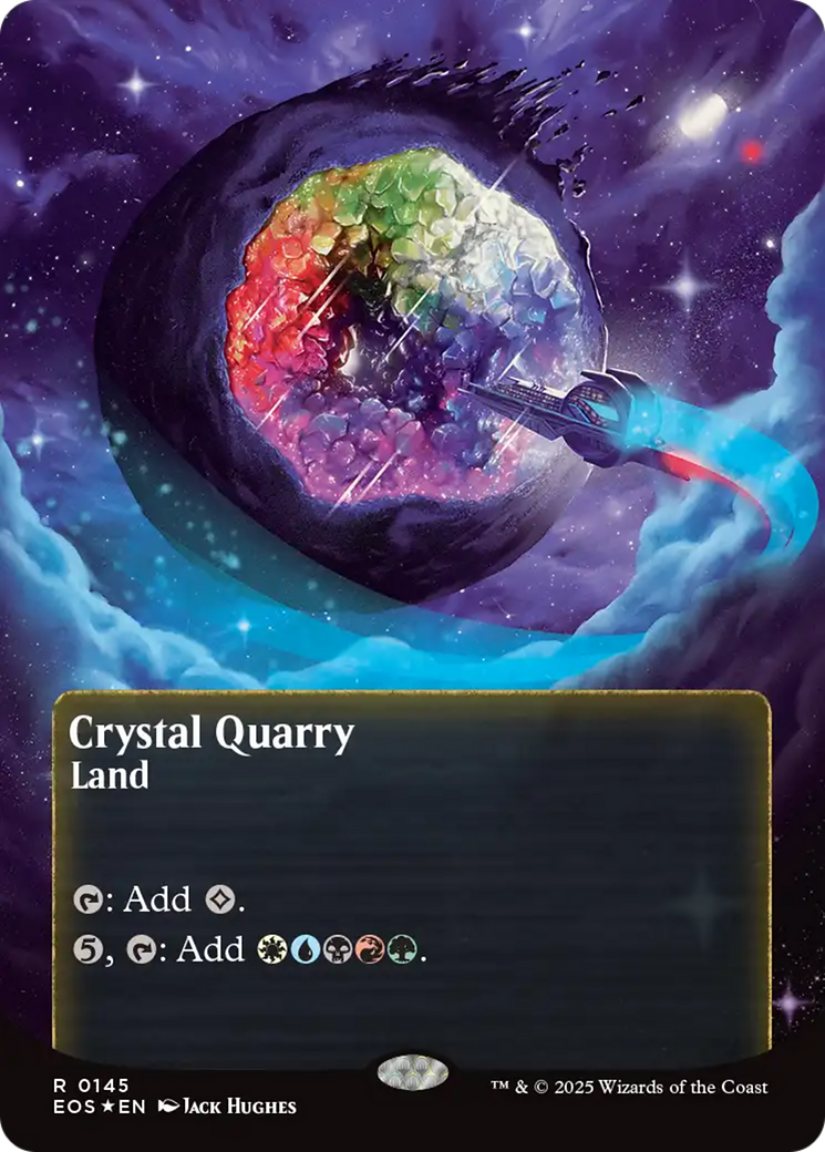 Crystal Quarry (0145) (Borderless) (Galaxy Foil) [Edge of Eternities: Stellar Sights] | Boutique FDB TCG