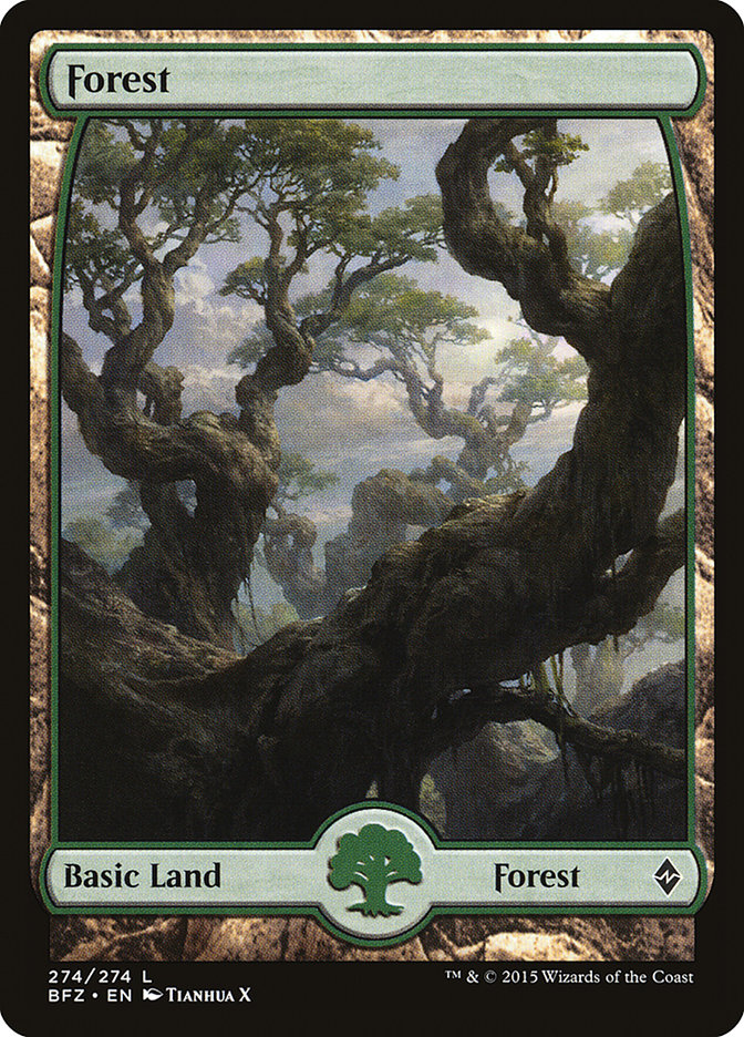 Forest (274) (Full Art) [Battle for Zendikar] | Boutique FDB TCG