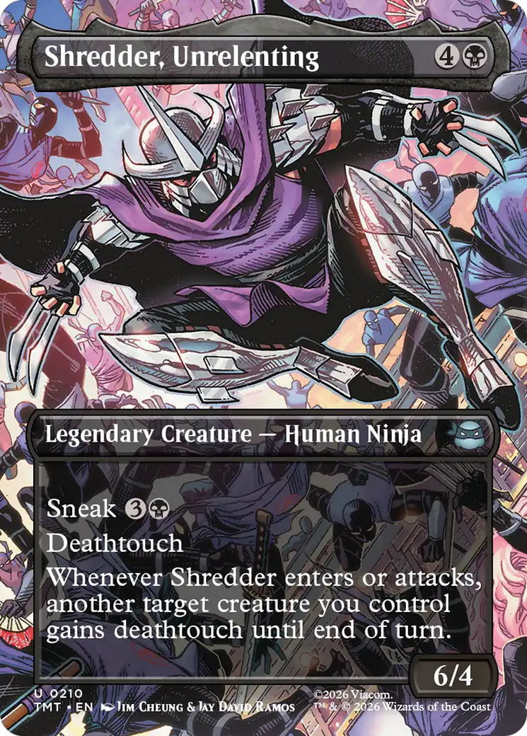 Shredder, Unrelenting (Borderless) [Teenage Mutant Ninja Turtles] | Boutique FDB TCG