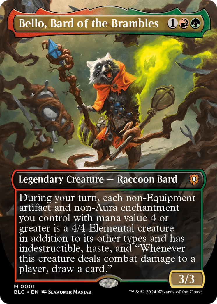 Bello, Bard of the Brambles (Borderless) [Bloomburrow Commander] | Boutique FDB TCG