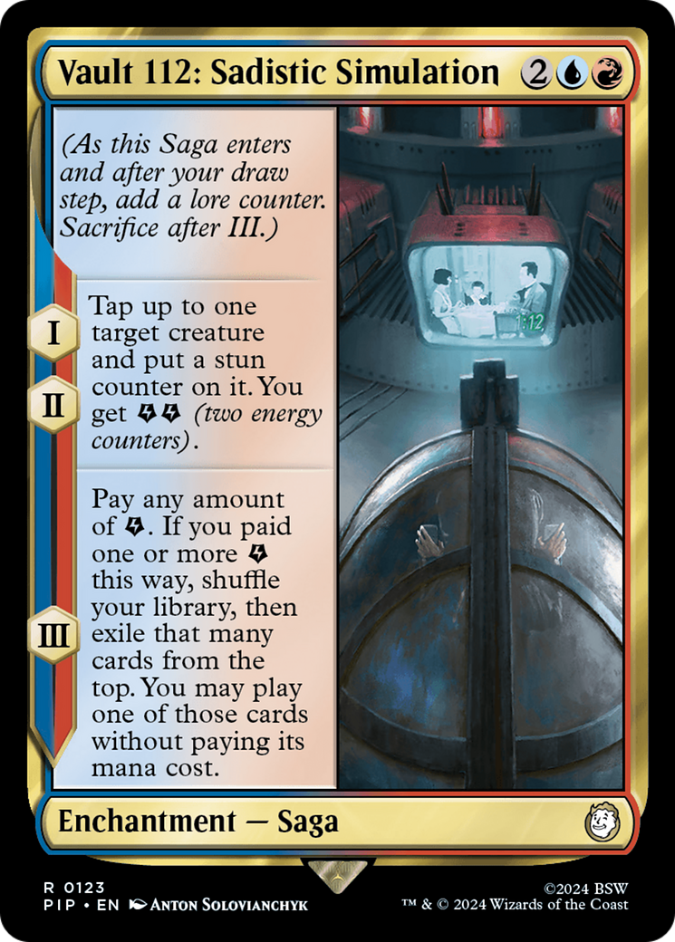 Vault 112: Sadistic Simulation (Surge Foil) [Fallout] | Boutique FDB TCG