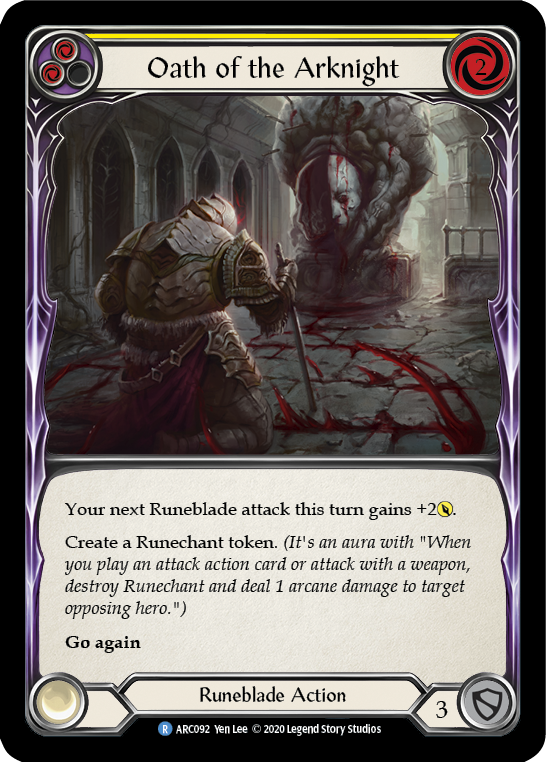 Oath of the Arknight (Yellow) [U-ARC092] (Arcane Rising Unlimited)  Unlimited Normal | Boutique FDB TCG