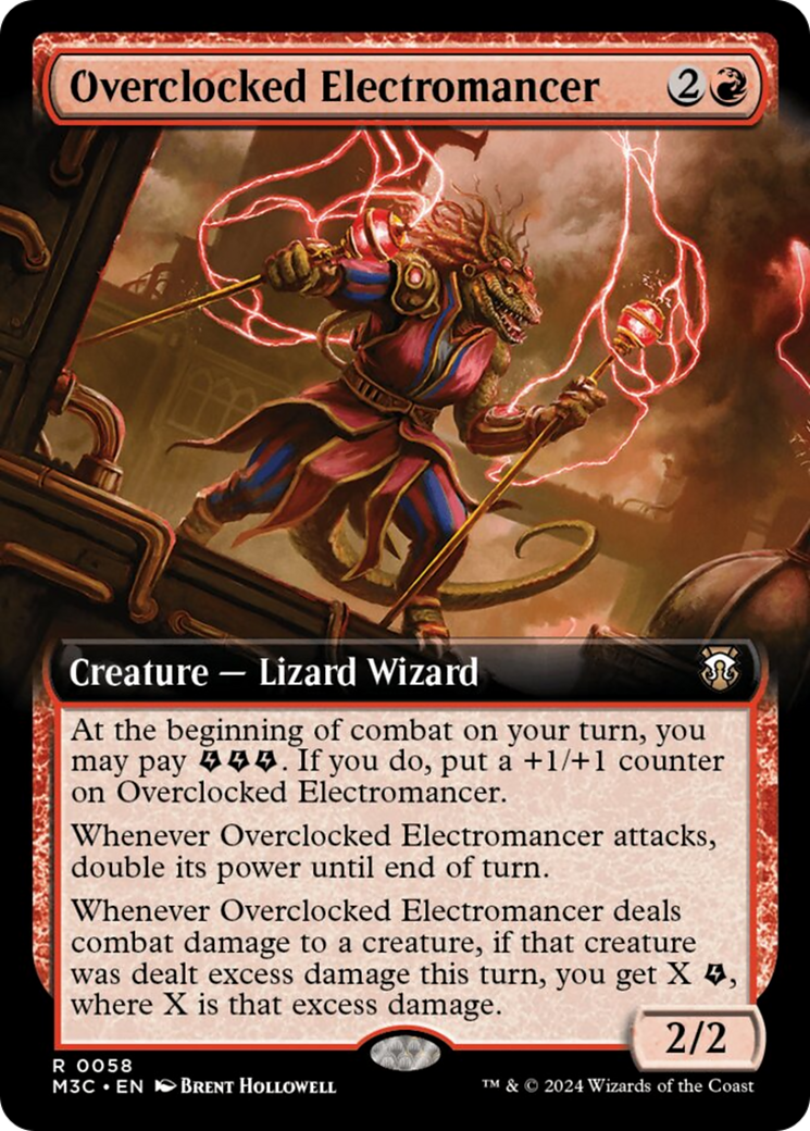 Overclocked Electromancer (Extended Art) (Ripple Foil) [Modern Horizons 3 Commander] | Boutique FDB TCG