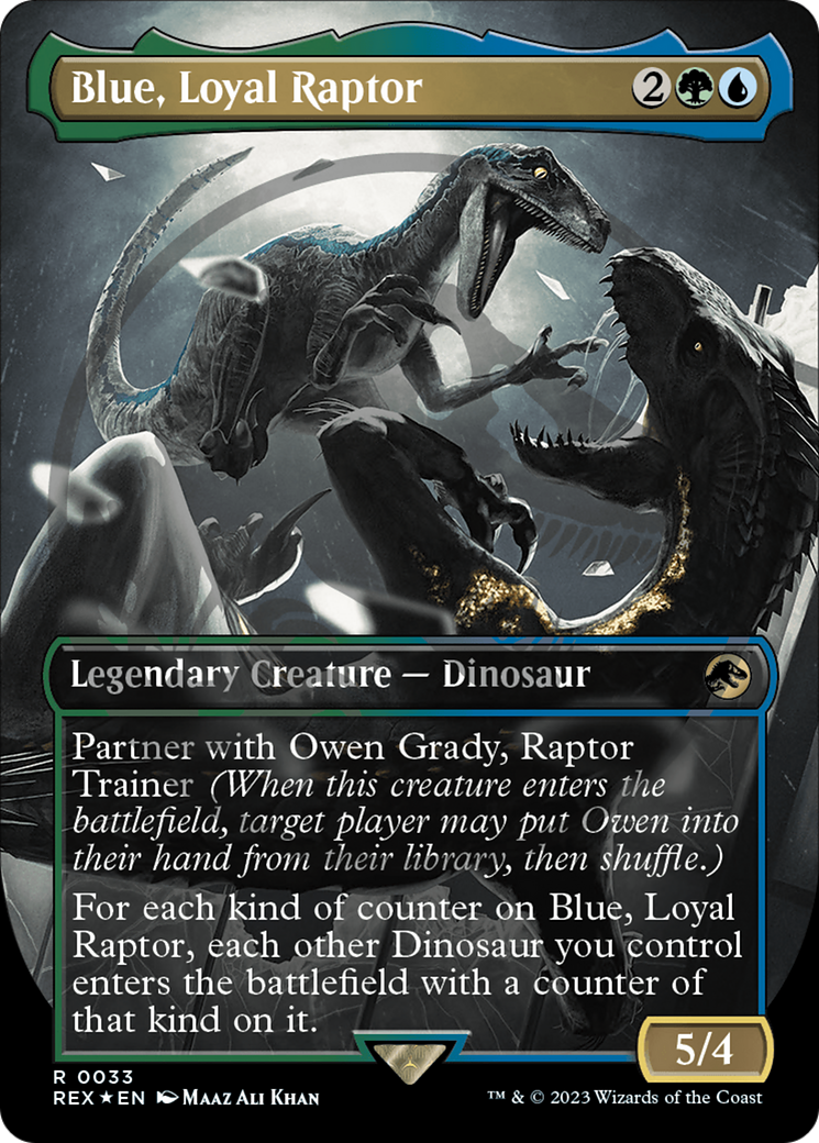 Blue, Loyal Raptor (Emblem) (Borderless) [Jurassic World Collection Tokens] | Boutique FDB TCG