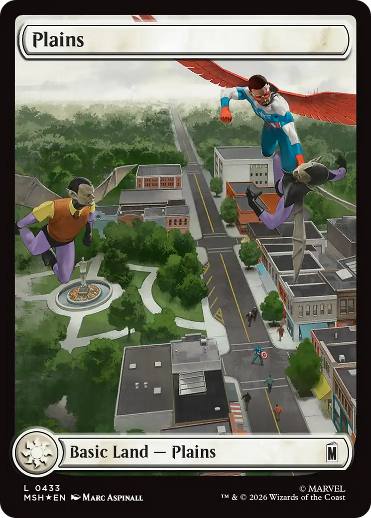 Plains (0433) (Surge Foil) [Marvel Super Heroes] | Boutique FDB TCG