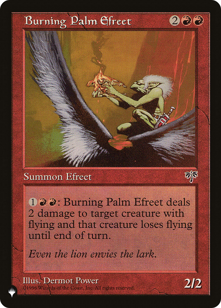 Burning Palm Efreet [The List Reprints] | Boutique FDB TCG