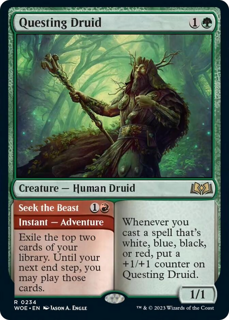 Questing Druid // Seek the Beast [Wilds of Eldraine] | Boutique FDB TCG