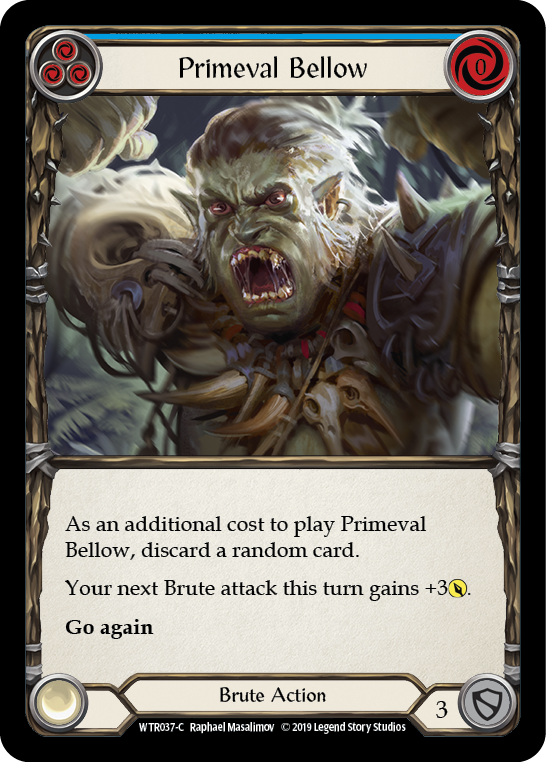 Primeval Bellow (Blue) [WTR037-C] (Welcome to Rathe)  Alpha Print Rainbow Foil | Boutique FDB TCG