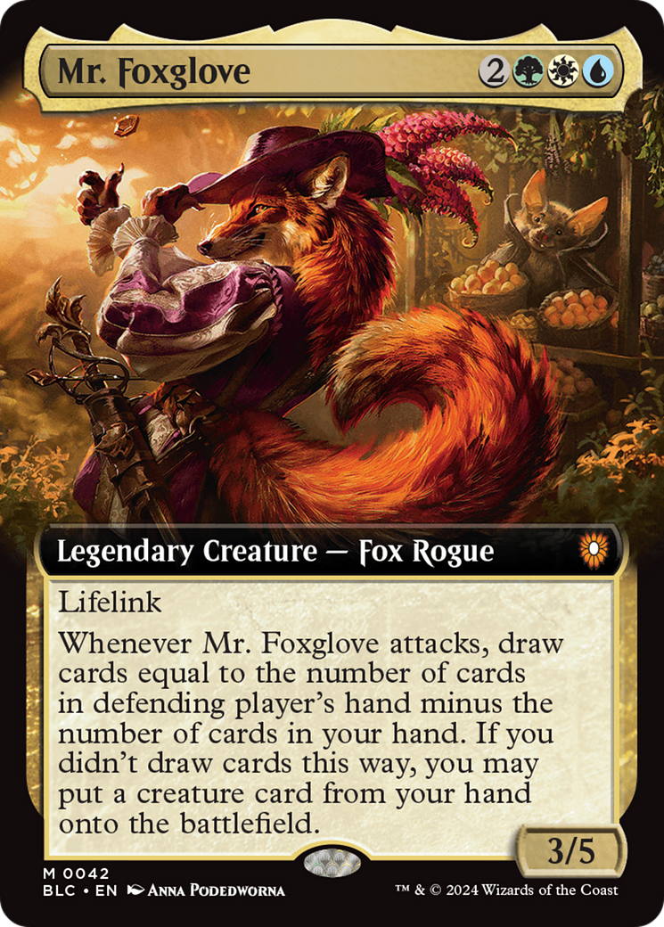 Mr. Foxglove (Extended Art) [Bloomburrow Commander] | Boutique FDB TCG