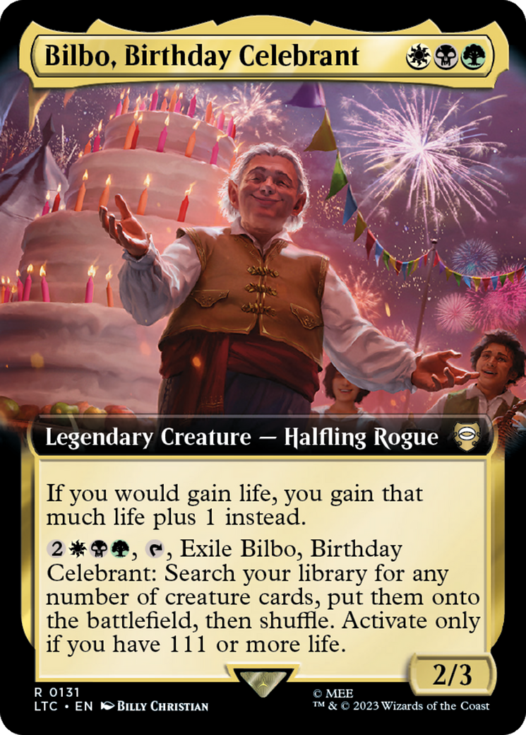 Bilbo, Birthday Celebrant (Extended Art) [The Lord of the Rings: Tales of Middle-Earth Commander] | Boutique FDB TCG