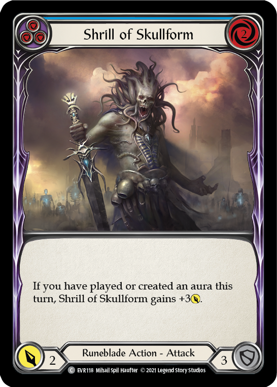 Shrill of Skullform (Blue) [EVR118] (Everfest)  1st Edition Rainbow Foil | Boutique FDB TCG