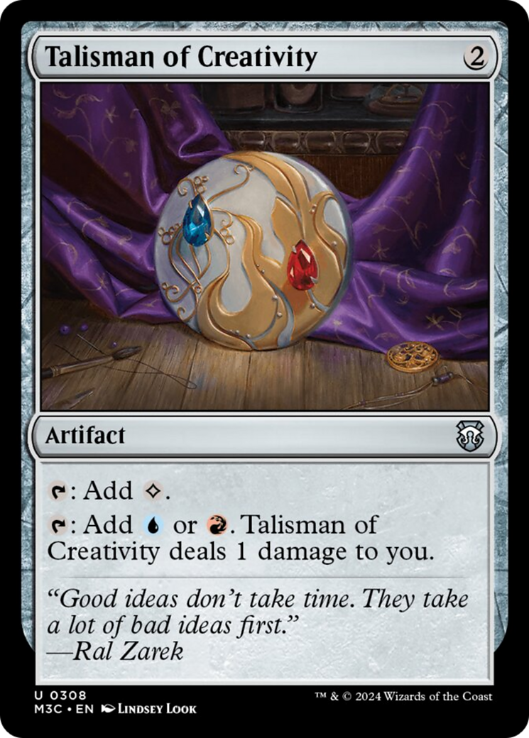 Talisman of Creativity (Ripple Foil) [Modern Horizons 3 Commander] | Boutique FDB TCG