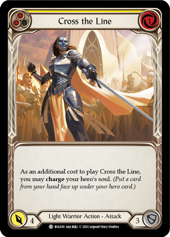 Cross the Line (Yellow) [BOL019] (Monarch Boltyn Blitz Deck) | Boutique FDB TCG