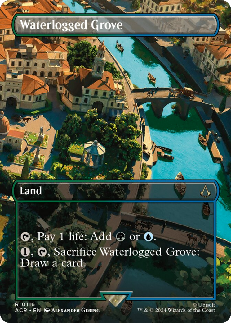 Waterlogged Grove (Borderless) [Assassin's Creed] | Boutique FDB TCG