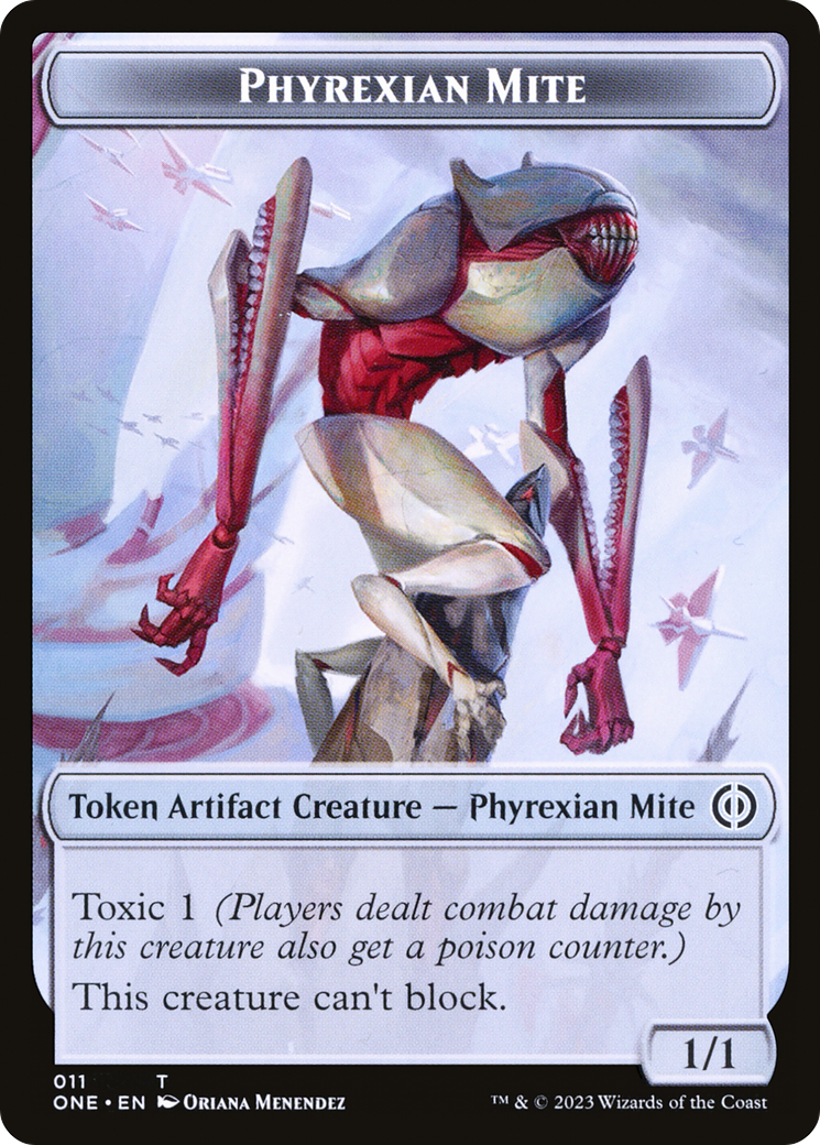 Phyrexian Mite (011) // The Hollow Sentinel Double-Sided Token [Phyrexia: All Will Be One Tokens] | Boutique FDB TCG