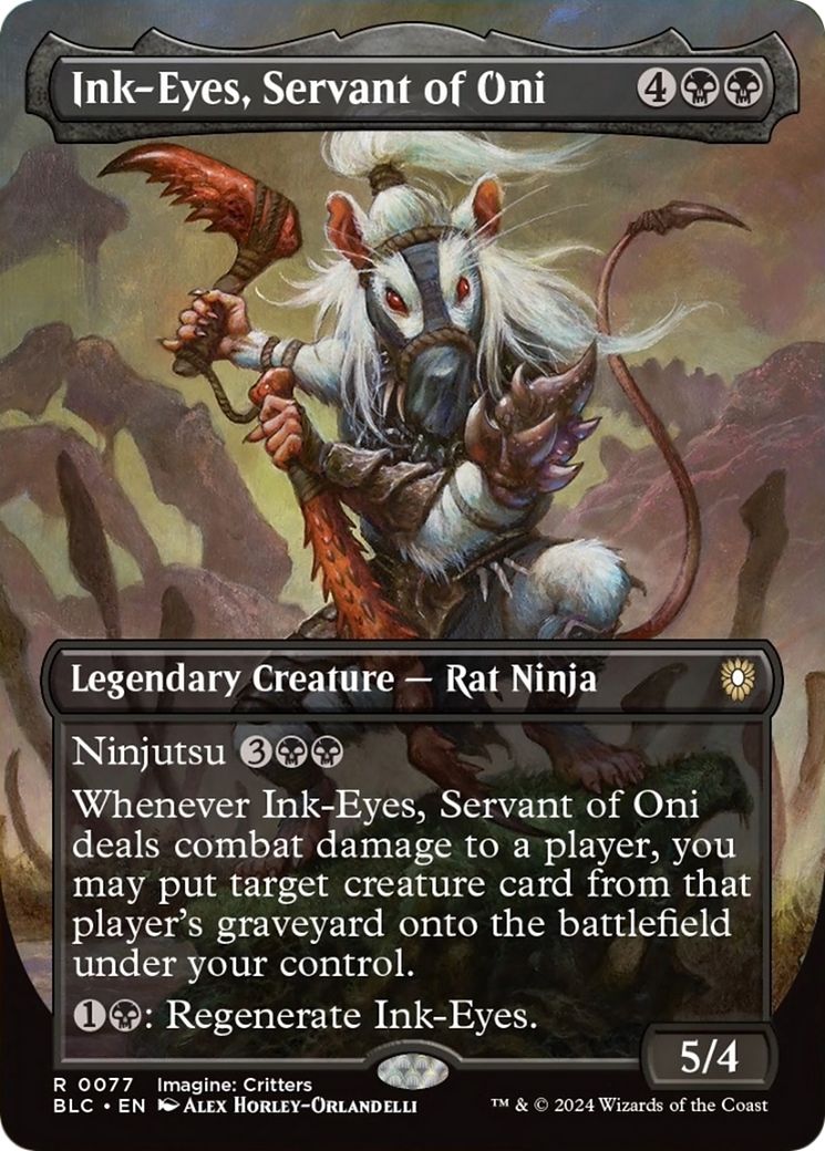 Ink-Eyes, Servant of Oni (Borderless) [Bloomburrow Commander] | Boutique FDB TCG