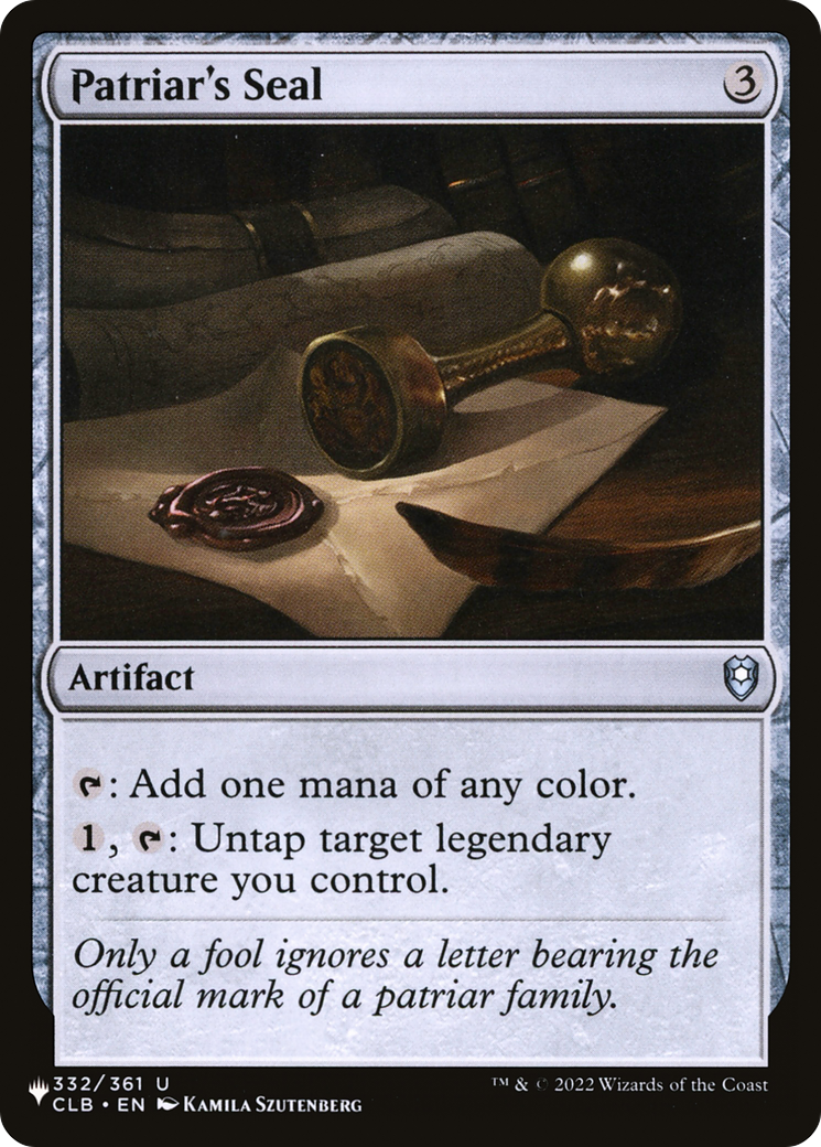 Patriar's Seal [The List] | Boutique FDB TCG