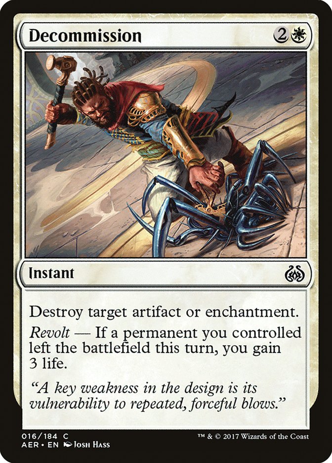 Decommission [Aether Revolt] | Boutique FDB TCG