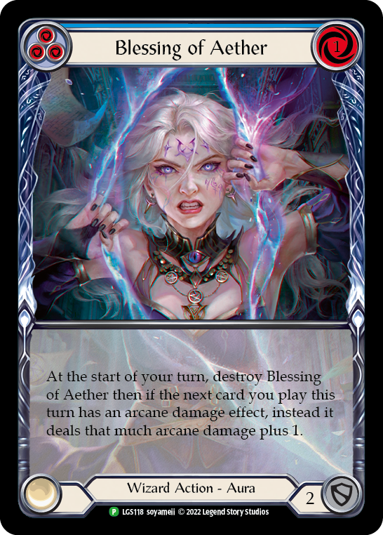 Blessing of Aether (Blue) [LGS118] (Promo)  Rainbow Foil | Boutique FDB TCG