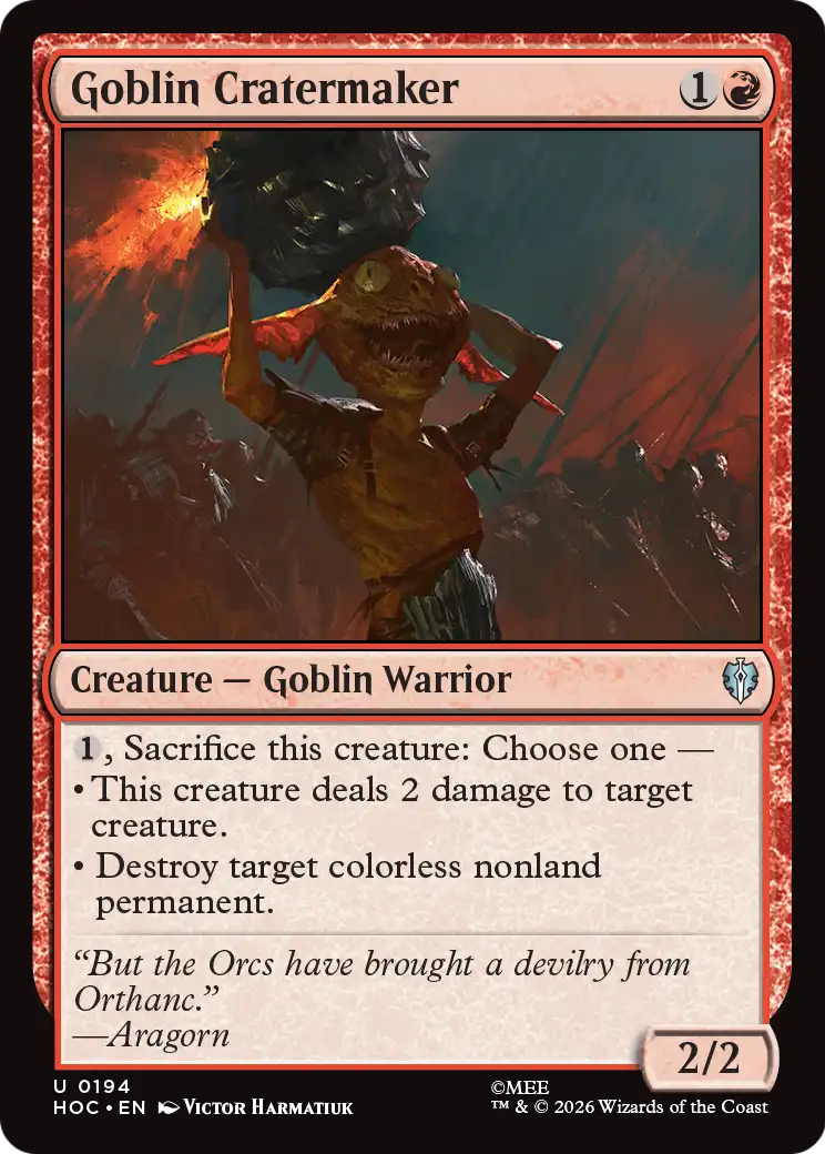 Goblin Cratermaker [The Hobbit: Eternal-Legal] | Boutique FDB TCG