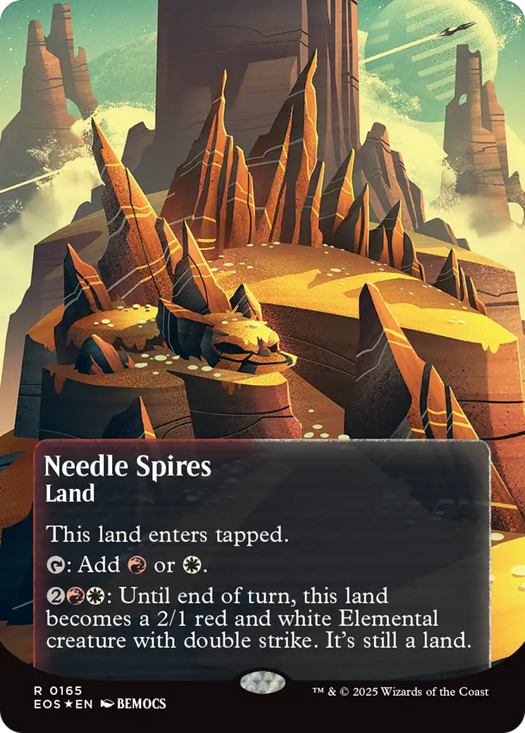 Needle Spires (0165) (Borderless) (Galaxy Foil) [Edge of Eternities: Stellar Sights] | Boutique FDB TCG