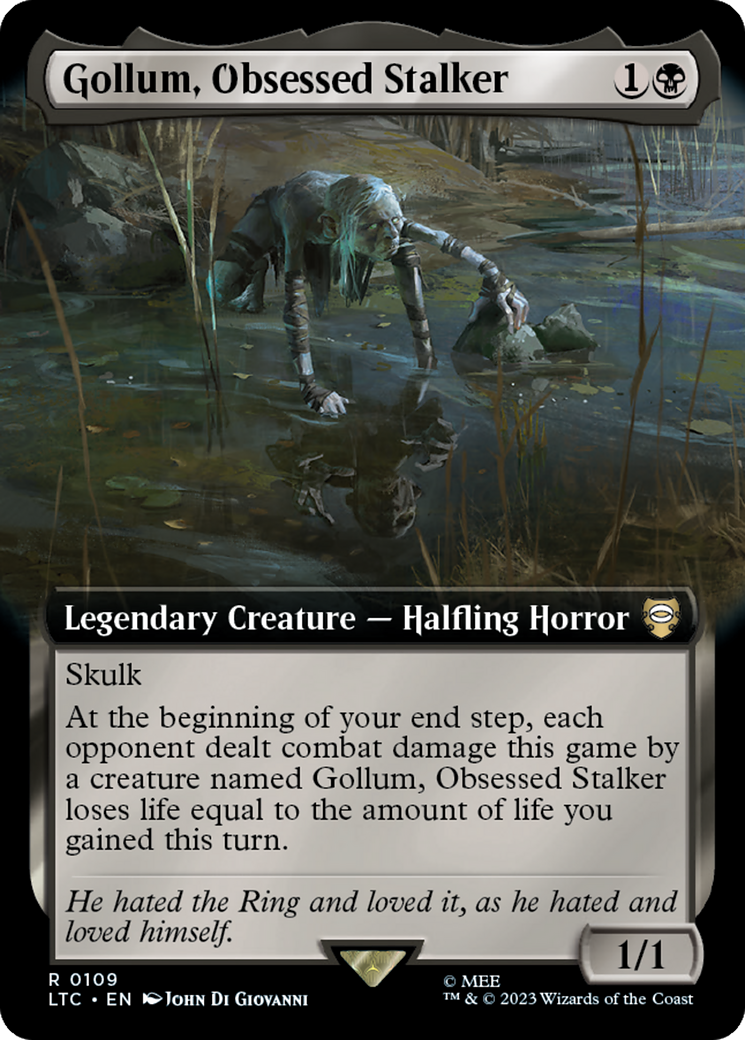 Gollum, Obsessed Stalker (Extended Art) [The Lord of the Rings: Tales of Middle-Earth Commander] | Boutique FDB TCG