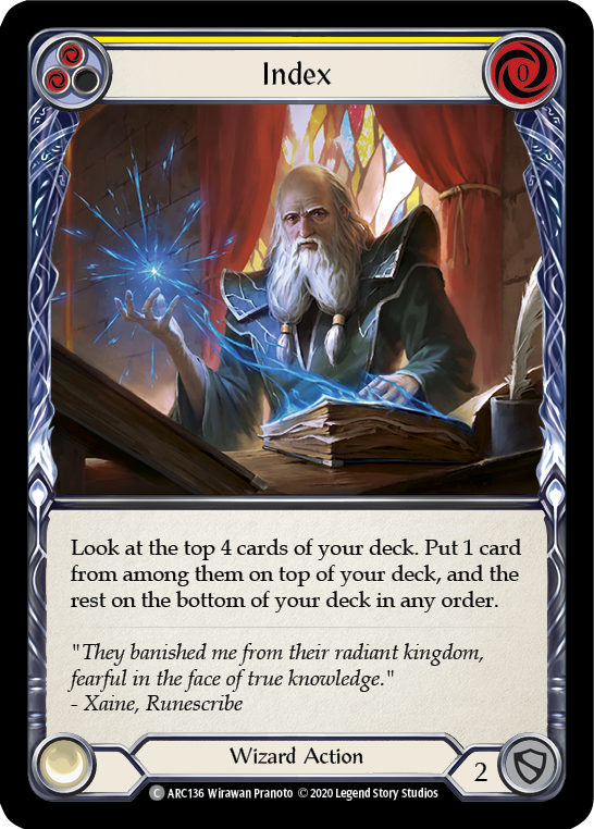 Index (Yellow) [U-ARC136] (Arcane Rising Unlimited)  Unlimited Normal | Boutique FDB TCG