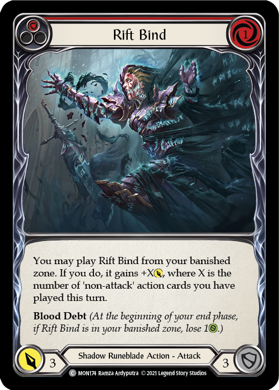 Rift Bind (Red) [MON174-RF] (Monarch)  1st Edition Rainbow Foil | Boutique FDB TCG