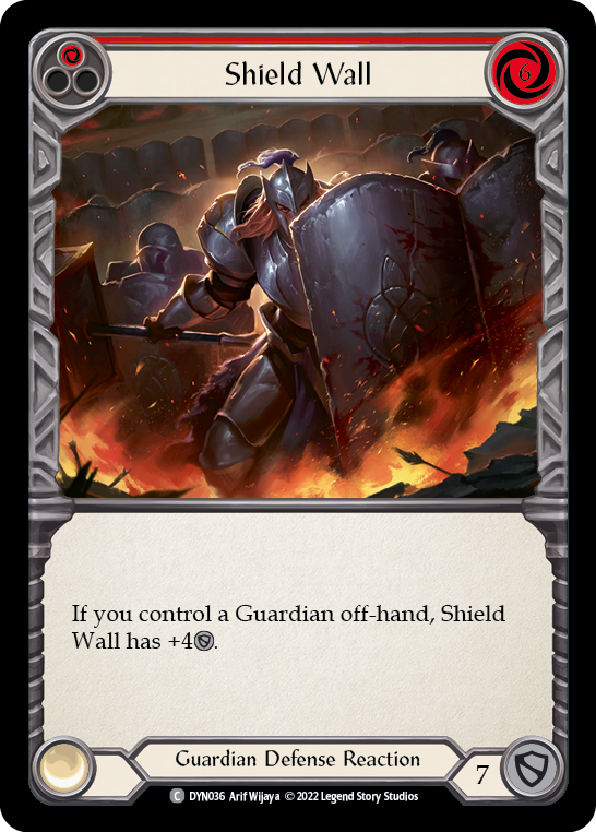 Shield Wall (Red) [DYN036] (Dynasty)  Rainbow Foil | Boutique FDB TCG
