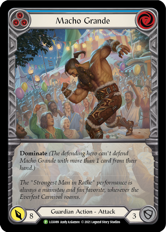 Macho Grande (Blue) [LGS089] (Promo)  Rainbow Foil | Boutique FDB TCG