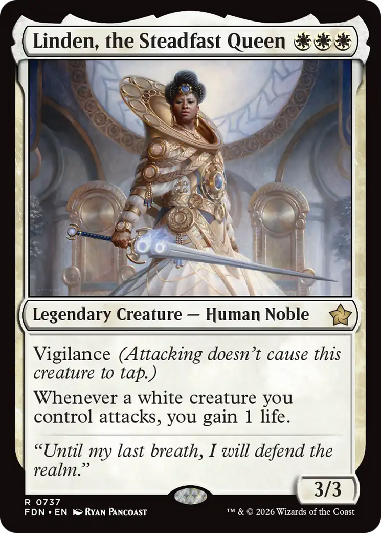 Linden, the Steadfast Queen (0737) [Foundations] | Boutique FDB TCG
