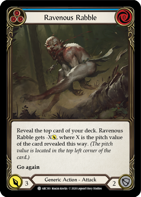Ravenous Rabble (Blue) [U-ARC193] (Arcane Rising Unlimited)  Unlimited Rainbow Foil | Boutique FDB TCG