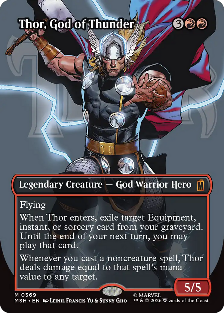 Thor, God of Thunder (Borderless) (0369) [Marvel Super Heroes] | Boutique FDB TCG